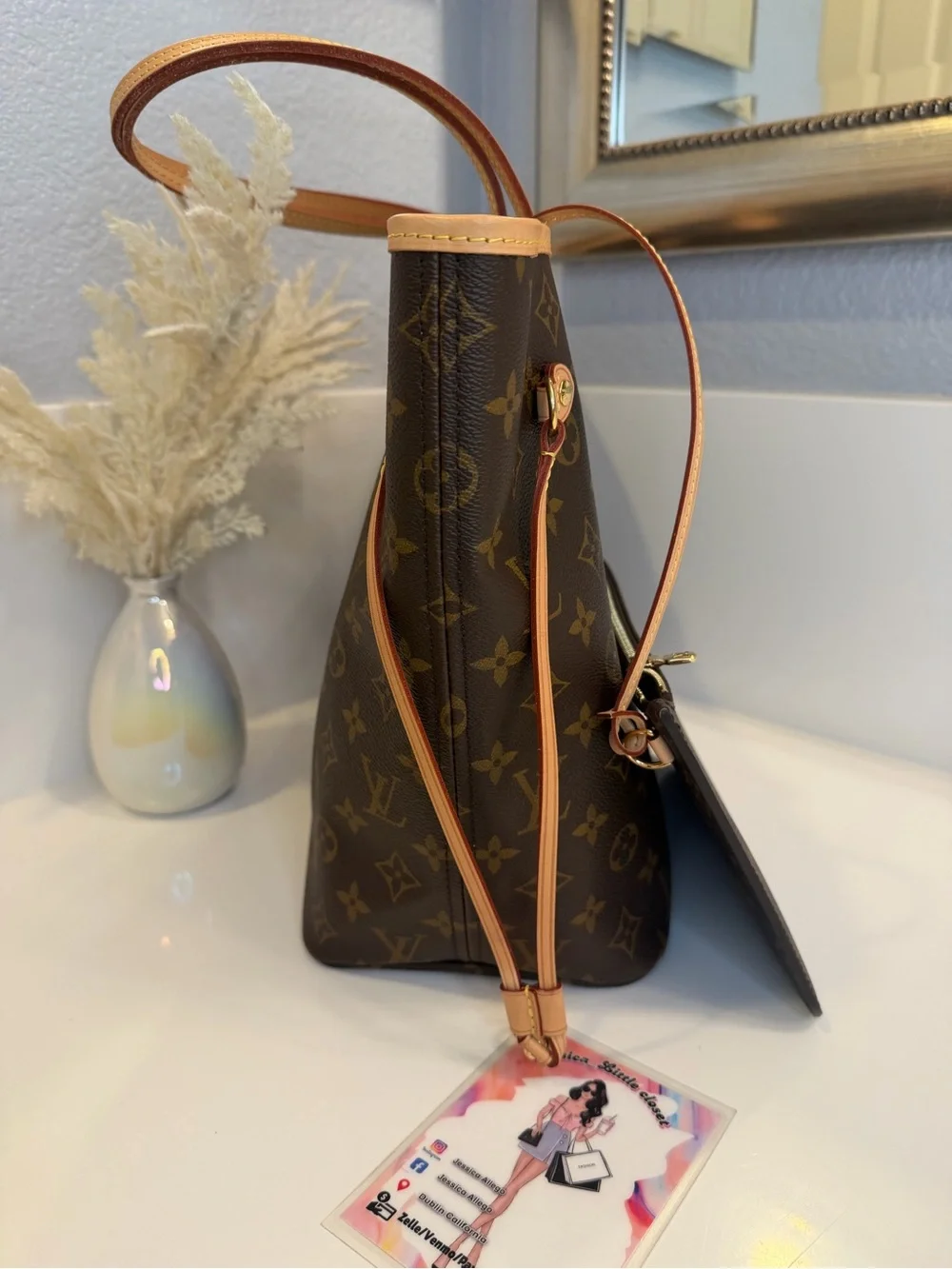 🎀 LOUIS VUITTON Monogram Canvas Neverfull MM NM Bag